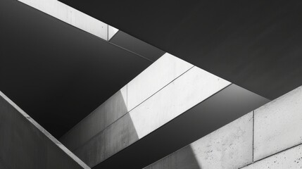 Poster - Simplistic lines and shapes in black and white AI generated illustration
