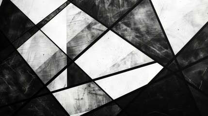 Poster - Simplistic lines and shapes in black and white AI generated illustration
