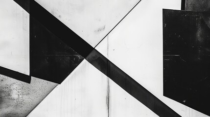 Poster - Simplistic lines and shapes in black and white  AI generated illustration