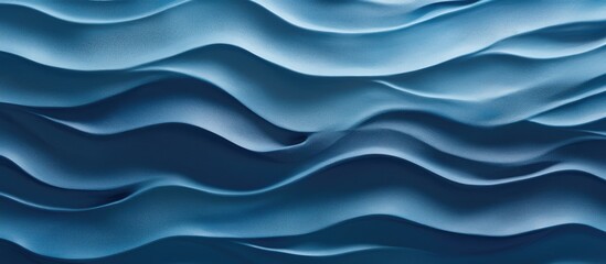Poster - A detailed shot showing the intricate blue wave design painted on a wall surface