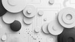 Minimalistic Geometric Background Banner with White and Grey Hues Generative AI