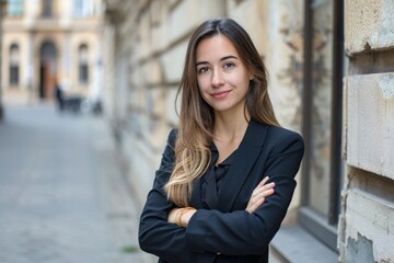 Wall Mural - happy young woman smiling