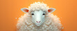 Cute cartoon sheep with big innocent eyes