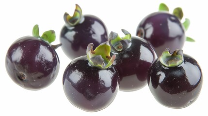 Aufkleber - Group of black cherries on white background