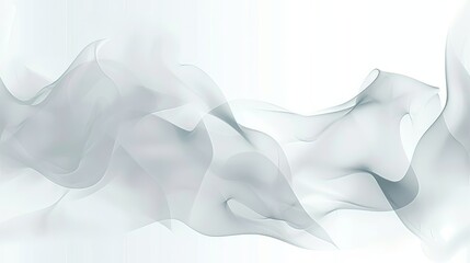 a blurry image of white fabric blowing in the wind on a white background with room for text or image.