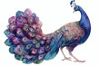 Fantasy peacock with profusion of colors and details.