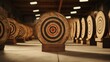 A photo of a set of archery targets in a shooting