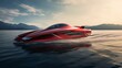 A photo of a sleek racing boat with a cutting-edge design