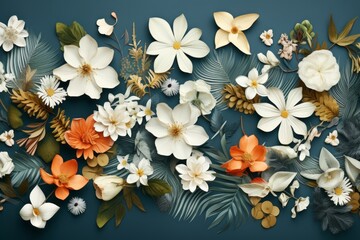 Canvas Print - A collection of flower backgrounds that bring a sense of organic charm and freshness to your projects