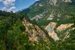 Montenegro. Valley of Tara river. Mountains and forests on the slopes of the mountains.