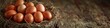 A close up of a nest with eggs in it on top of wood, AI