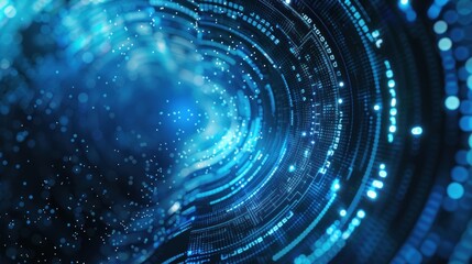 Futuristic Blue technology with abstract digital tech circle background. AI generated image