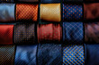 © John - Fashion display of silk ties, wardrobe accessory assortment of colorful and patterned neckties