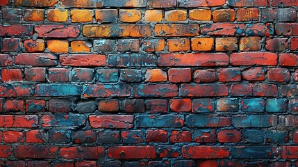 Brick wall texture background. Red brick wall wallpaper in vintage style. Orange background. Interior of brick building. Red brickwork. House construction industry background. Loft style house wall