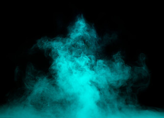 Wall Mural - Chaotic mixing smoke creates abstract patterns on a black background