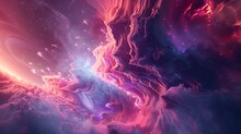 The Image Is A Beautiful Depiction Of A Nebula. The Colors Are Vibrant And The Details Are Amazing.