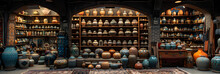 Room Filled With Shelves Of Colorful And Intricate Pottery Created With ,
Mexican Nahuatl Crafts