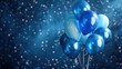 party blue balloons on dark blue background celebration holiday birthday party template