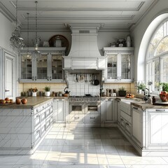 Wall Mural - Luxury kitchen with a cutting edge modern design