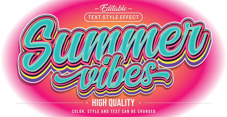 Poster - Editable text style effect - Summer Vibes text style theme.