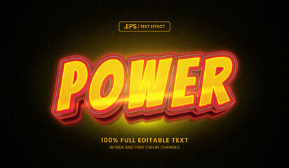Wall Mural - Design editable text effect, power 3d concept