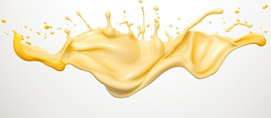 Poster - A vibrant splash of freshly squeezed orange juice captured mid-air against a clean white background