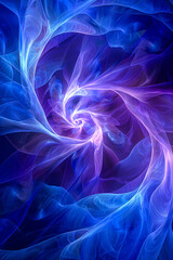 Wall Mural - Futuristic Fractal Patterns, A Journey Through Abstract Space and Time