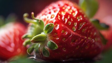 Wall Mural - close up of strawberry