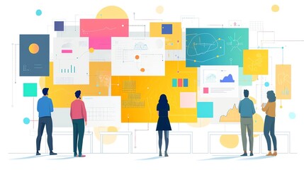 Fototapete - visual representation of digital marketing