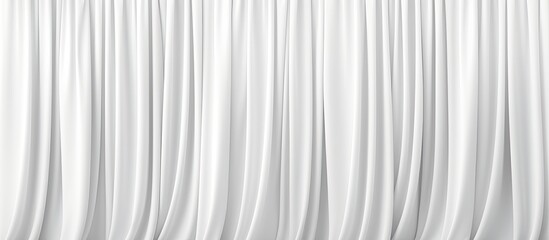 Poster - An up-close view of a white curtain hanging next to a black chair