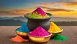 Vibrant Hues: Traditional Holi Colors in Pot