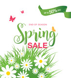 Fototapeta  - spring sale banner layout template design, vector illustration