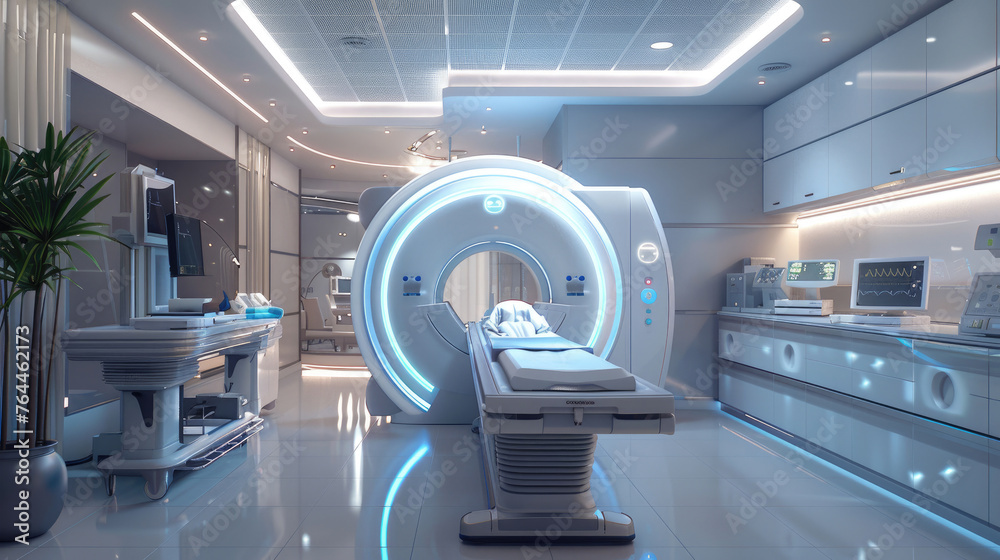 High-Tech Medical Facility: Modern CT Scan Room in Hospital Stock ...