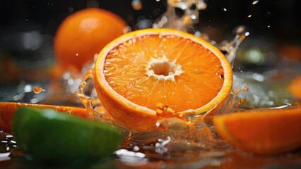 Wall Mural - orange in water