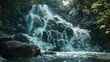 Waterfalls in the jungles of the Philippines, are large streams surrounded by rock outcrops. Generative AI