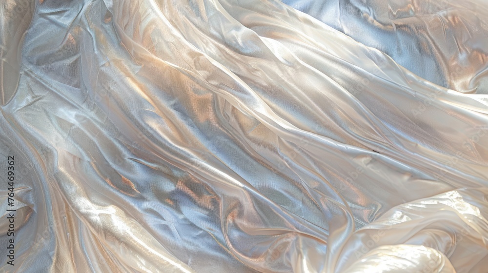 Silver liquid metal abstract wave background with reflections ...