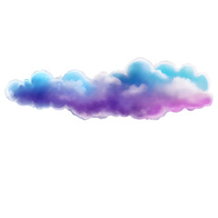 Wall Mural - Watercolor rainbow cloud border with colorful fluffy clouds Transparent Background Images 