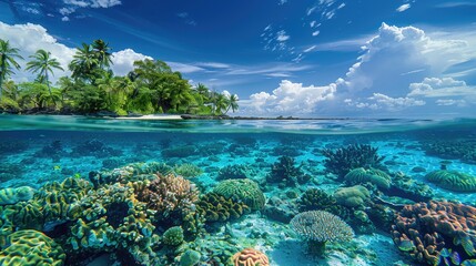 Wall Mural - Tropical Paradise Above and Below