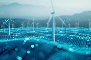Wall Mural - Wind power generation and intelligent technology concepts
