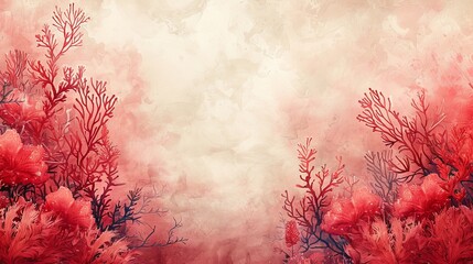 Wall Mural - Watercolor background of coral