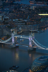 Wall Mural - Aerial view of London at night.