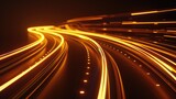 Fototapeta Uliczki - A striking long exposure shot of a highway at night. Perfect for transportation and urban themed projects