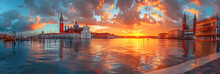 View Of Doges Palace During Sunset ,
A Sunset View Of Venice 