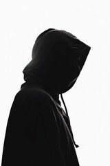 Wall Mural - A silhouette of a person wearing a hoodie. Suitable for various design projects