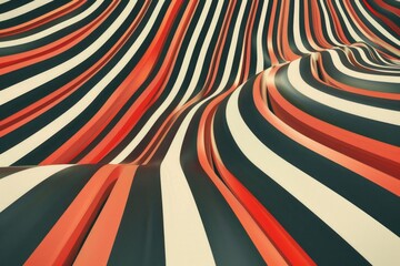 Aufkleber - Vibrant abstract painting with red, black, and white stripes. Suitable for backgrounds or modern art concepts