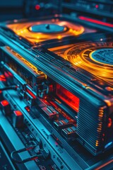 Poster - Detailed shot of DJ equipment, suitable for music industry concepts