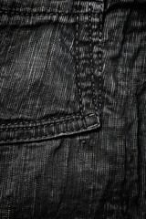 Aufkleber - Detailed shot of black denim pants, ideal for fashion and clothing concepts