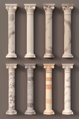 Poster - A set of four different sized marble pillars. Suitable for architectural projects