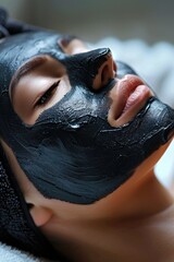Poster - A woman with a black mask on her face, suitable for mystery or crime-themed designs