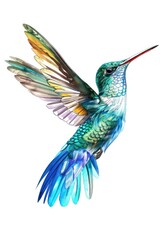 Aufkleber - A vibrant hummingbird captured mid-flight. Ideal for nature and wildlife concepts